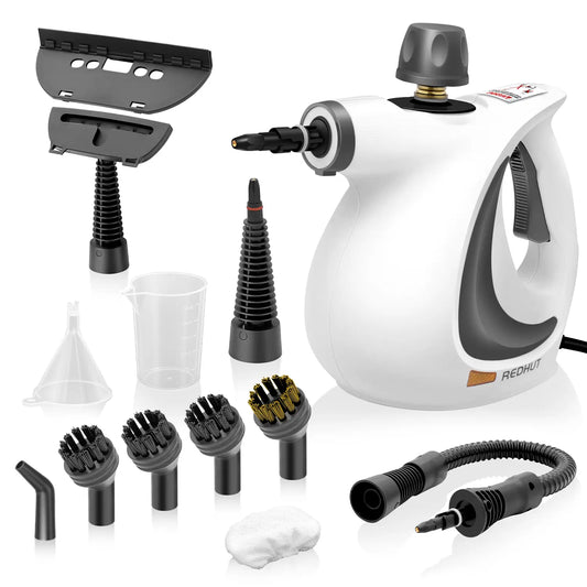 [Spring Home Refresh] Redhut 2026 Pressurized Handheld Multi-Surface Natural Steam Cleaner with 12 pcs Accessories Powerful, Chemical-Free, Steamer for Home And Car, Cleaning Washing Machine, Air Conditioner, Kitchen, Summerclean Appliances Tool Household