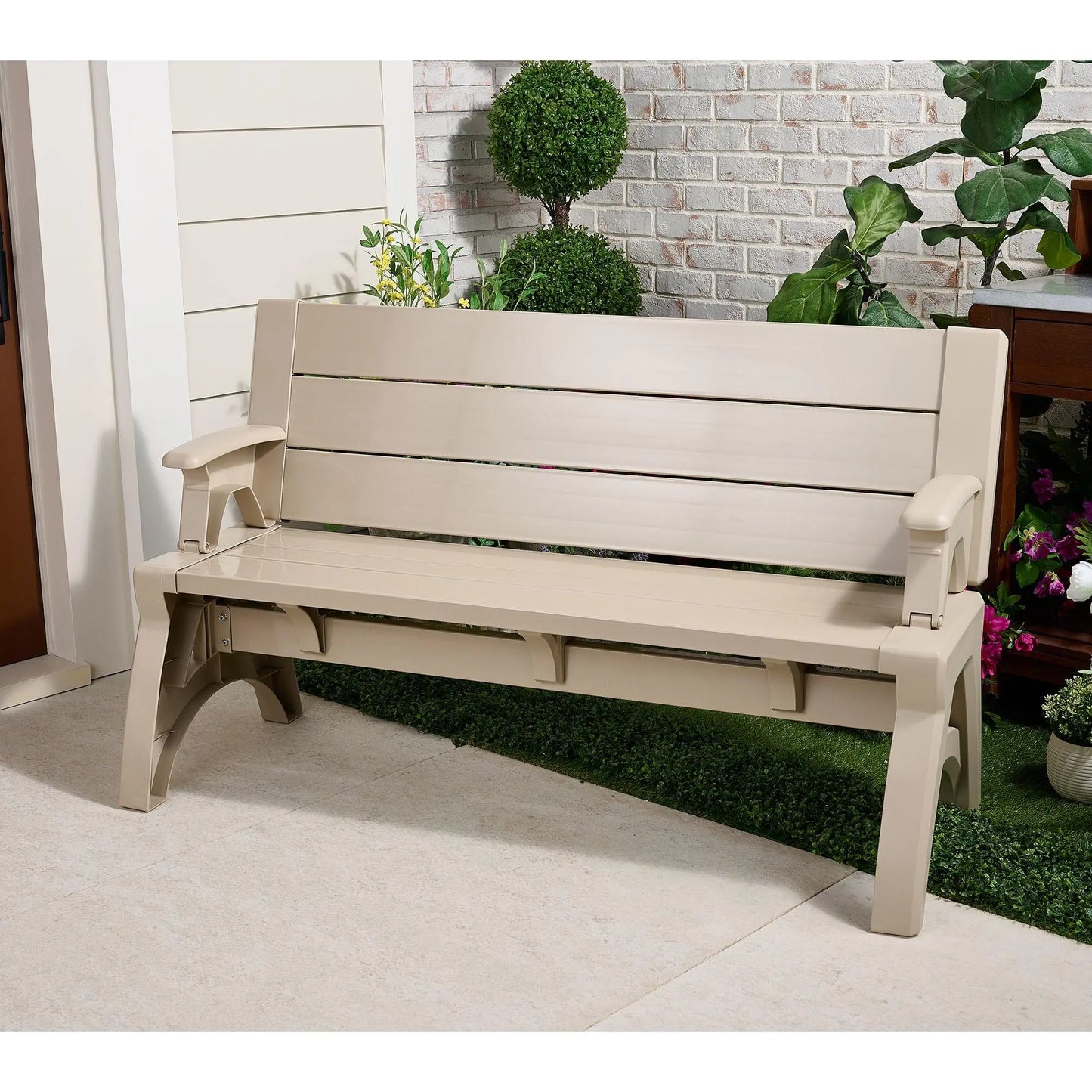 Bench-to-Table  Modern Outdoor Patio Furniture Stool Chairs