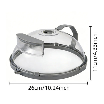 UFORU Microwave Splatter Cover with Water Steamer, 10 inch Clear Microwave Plate Cover Lid for Food, Kitchen Gadgets Accessories for Microwave Oven Kitchenware Utensils
