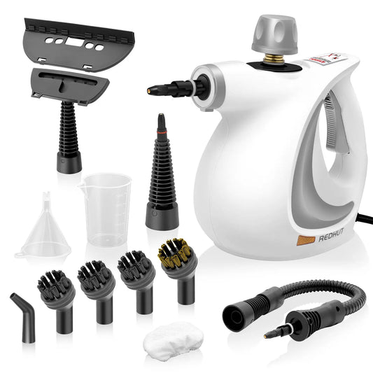 [Spring Home Refresh] Redhut 2026 Pressurized Handheld Multi-Surface Natural Steam Cleaner with 12 pcs Accessories Powerful, Chemical-Free, Steamer for Home And Car, Cleaning Washing Machine, Air Conditioner, Kitchen, Summerclean Appliances Tool Household