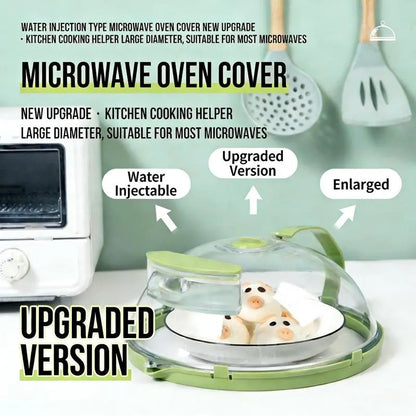 UFORU Microwave Splatter Cover with Water Steamer, 10 inch Clear Microwave Plate Cover Lid for Food, Kitchen Gadgets Accessories for Microwave Oven Kitchenware Utensils