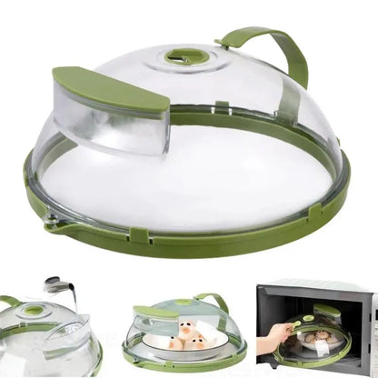 UFORU Microwave Splatter Cover with Water Steamer, 10 inch Clear Microwave Plate Cover Lid for Food, Kitchen Gadgets Accessories for Microwave Oven Kitchenware Utensils