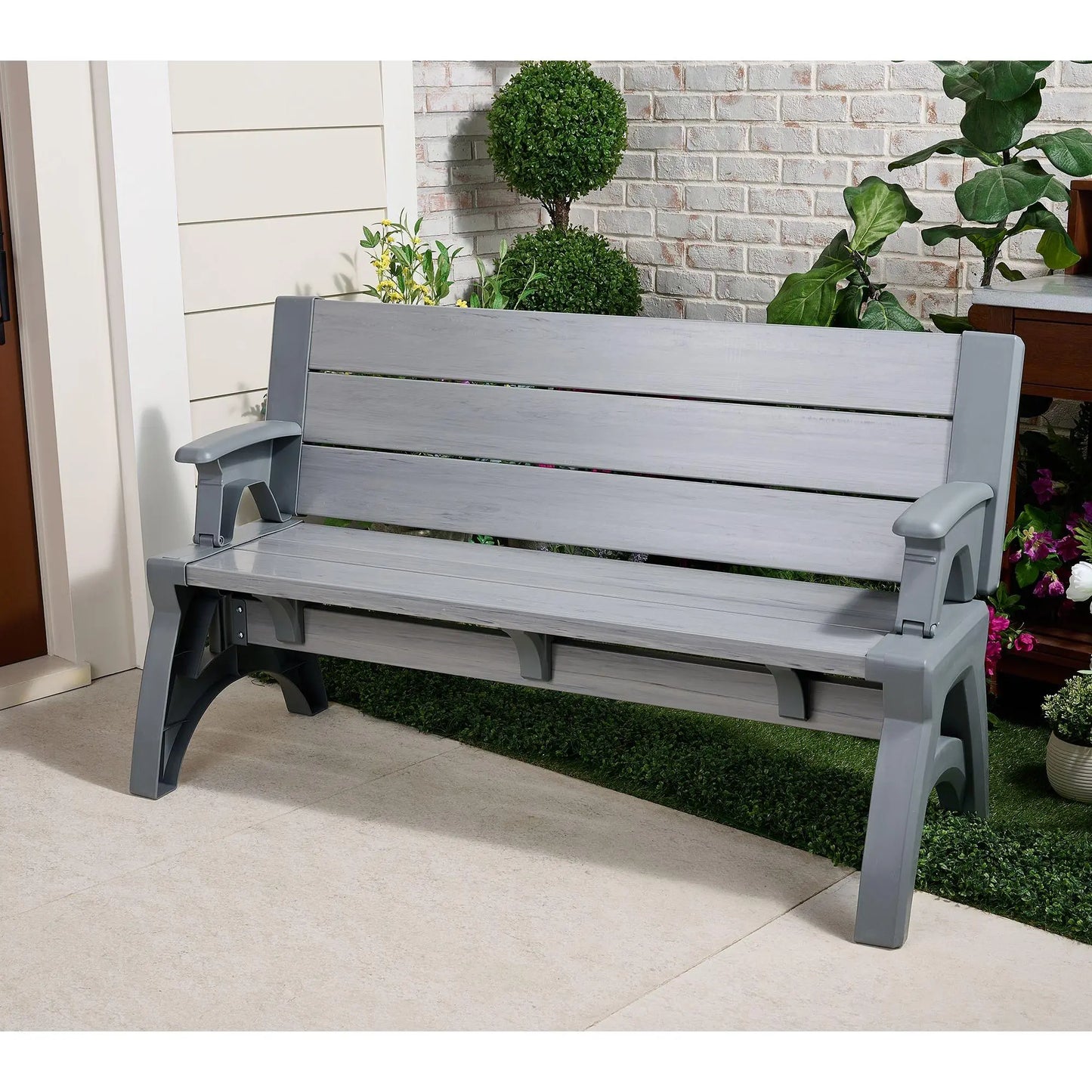 Bench-to-Table  Modern Outdoor Patio Furniture Stool Chairs