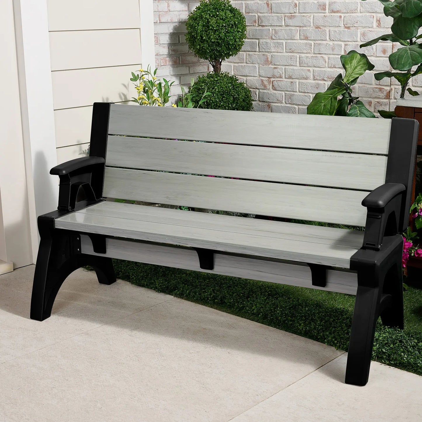 Bench-to-Table  Modern Outdoor Patio Furniture Stool Chairs