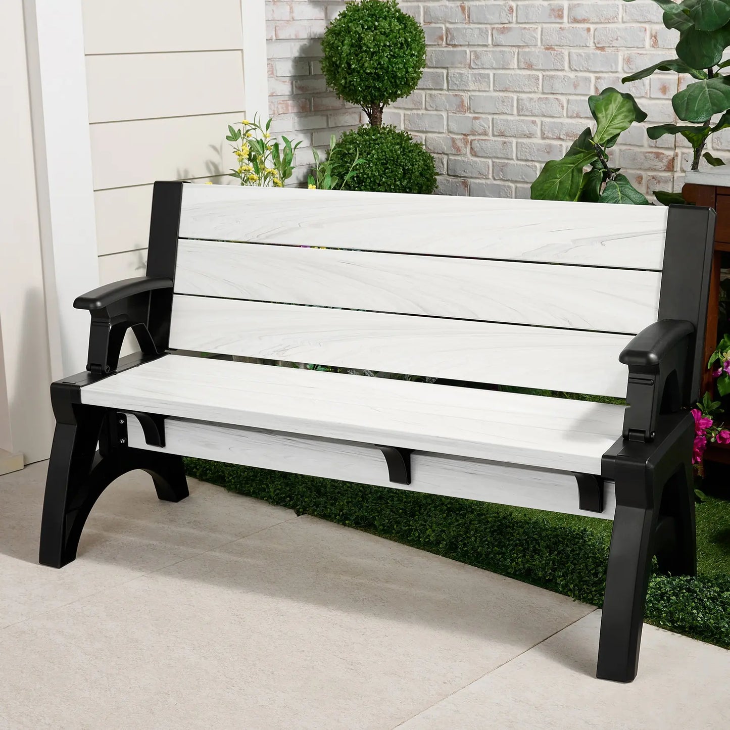 Bench-to-Table  Modern Outdoor Patio Furniture Stool Chairs