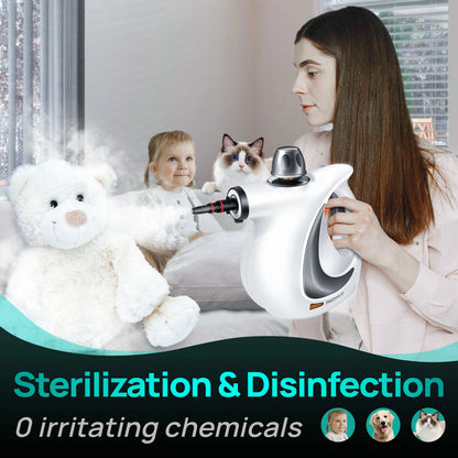 [Spring Home Refresh] Redhut 2026 Pressurized Handheld Multi-Surface Natural Steam Cleaner with 12 pcs Accessories Powerful, Chemical-Free, Steamer for Home And Car, Cleaning Washing Machine, Air Conditioner, Kitchen, Summerclean Appliances Tool Household