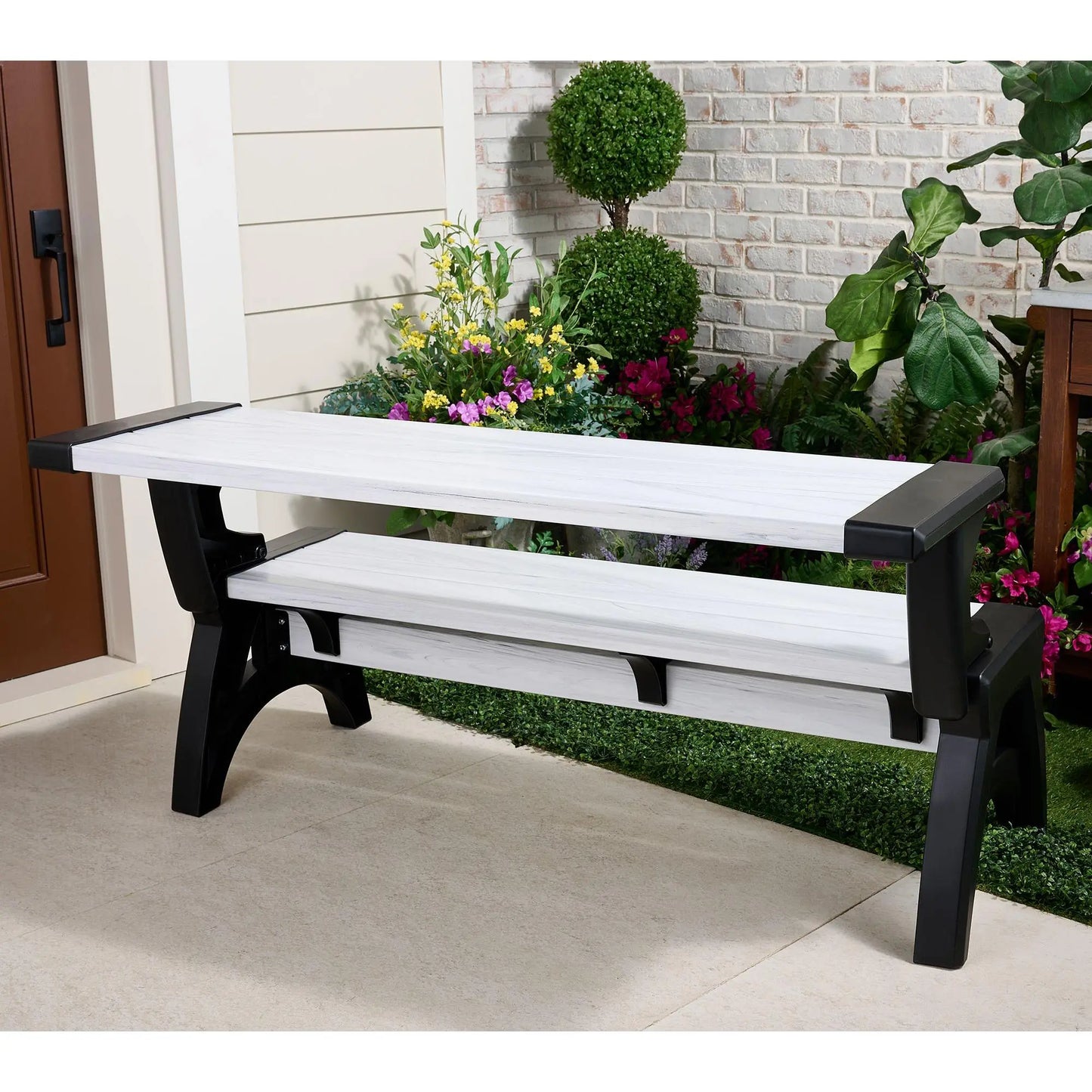 Bench-to-Table  Modern Outdoor Patio Furniture Stool Chairs