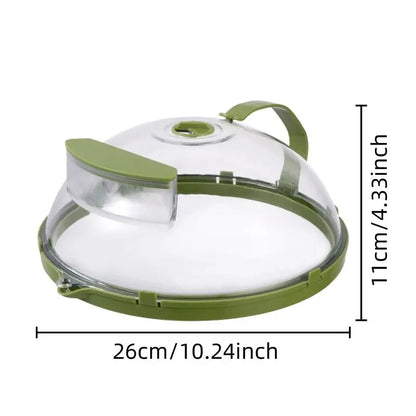 UFORU Microwave Splatter Cover with Water Steamer, 10 inch Clear Microwave Plate Cover Lid for Food, Kitchen Gadgets Accessories for Microwave Oven Kitchenware Utensils